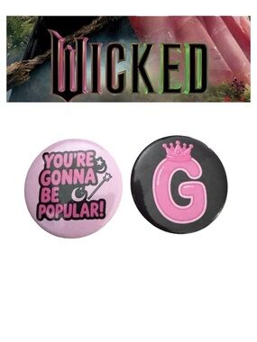 Wicked Pink Button Pin Set - Pack of 2